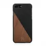 Apsauginis medinis ir odinis dėklas Woodcessories EcoSplit, iPhone 7 Plus / 8 Plus – Riešutas Juoda
