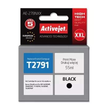 Kasetė ActiveJet AE-27BNXX suderinama su Epson, juoda, XL 55 ml, pigmentinis rašalas, išeiga 2200 puslapių