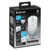 Belaidė žaidimų pelė DEFENDER Pandora White – ambidekstrinė, 3200 DPI, 6 mygtukų, programuojama, optinė, USB