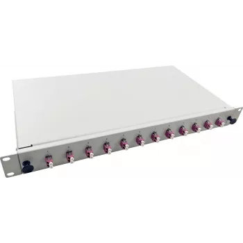 Helos LWL 19 Splice Box 12 x LC Duplex OM4 paruoštas sujungimui pilkas (375558)