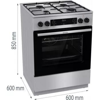 Kombinuota dujinė-elektrinė viryklė GORENJE GKS6C70XJ
