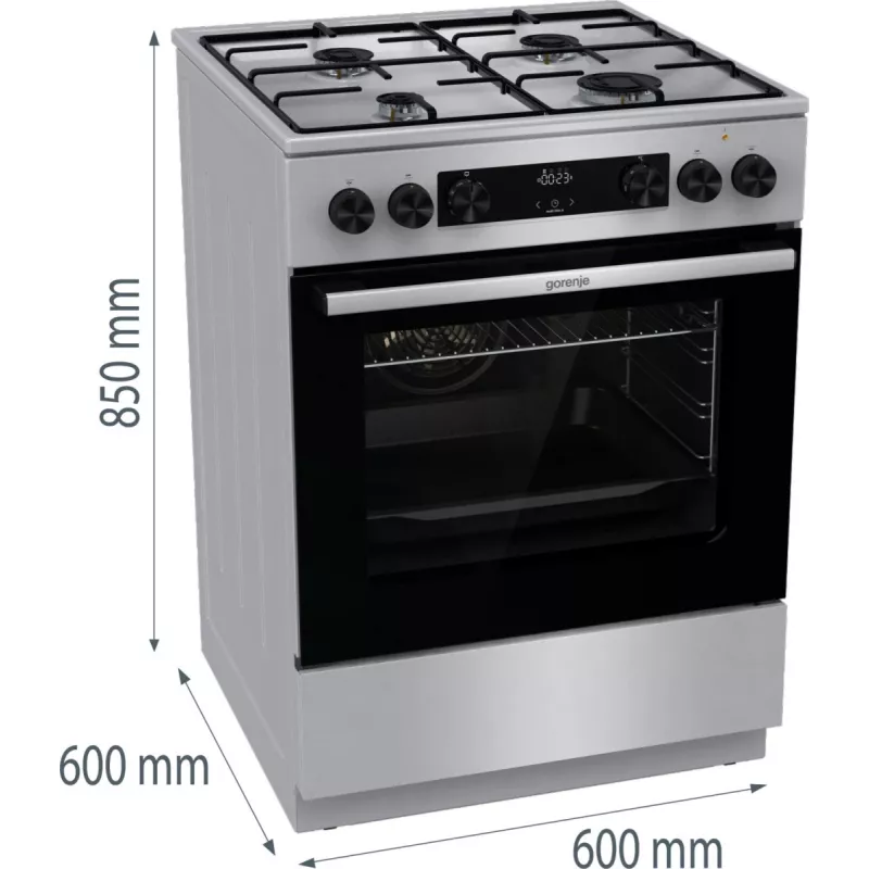 Kombinuota dujinė-elektrinė viryklė GORENJE GKS6C70XJ