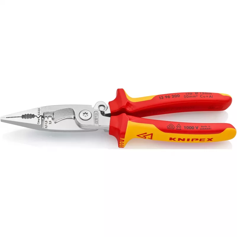 Kombinuotosios replės smailianosės Knipex 13 96 200