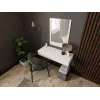 Tualetinis staliukas su veidrodžiu cama meble PAFOS 80×41.6×100 cm, baltas matinis, MDF rėmas, 1 stalčius