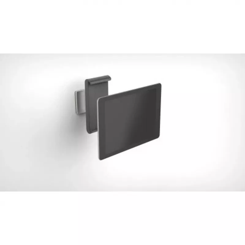 DURABLE TABLET HOLDER WALL – sieninis laikiklis planšetei, aliuminis/ABS plastikas, sidabrinis (7–13 colių) (893323)