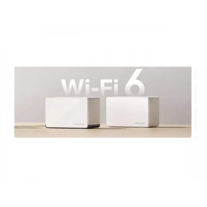 Belaidžio tinklo maršrutizatorius MERCUSYS Halo H85X 2 vnt. komplektas, dviejų juostų, Wi-Fi 6, iki 3000 Mbps, tinklo sistema