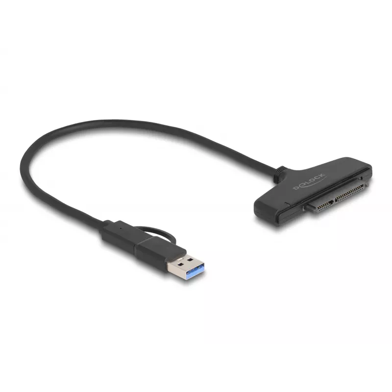 DeLOCK USB į SATA keitiklis 6 Gb/s USB Type-C Type-A 0,3m