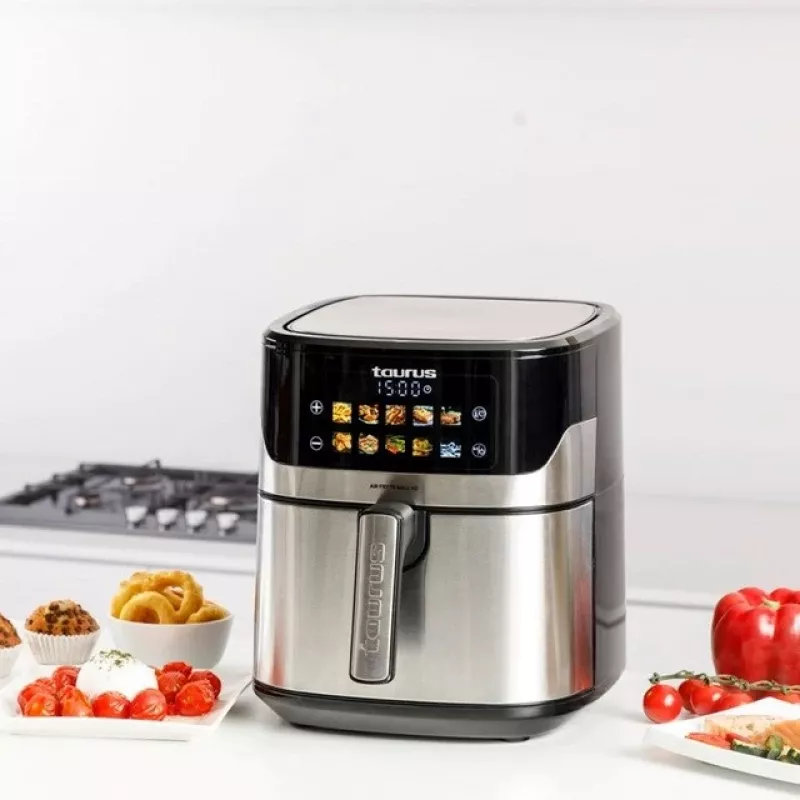 Oro gruzdintuvė Taurus Air Fry 7S 1600 W 6,5 L, nerūdijantis plienas, 8 programos, 80–200 °C, jutiklinis valdymas