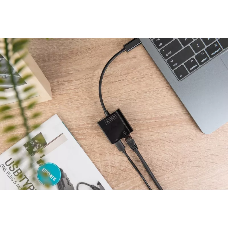 USB Type-C Gigabit Ethernet adapteris Digitus DN-3027 su Power Delivery