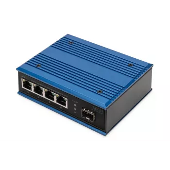 Digitus 4 prievadų Gigabit Ethernet tinklo PoE jungiklis, pramoninis, nevaldomas, 1 SFP išėjimas