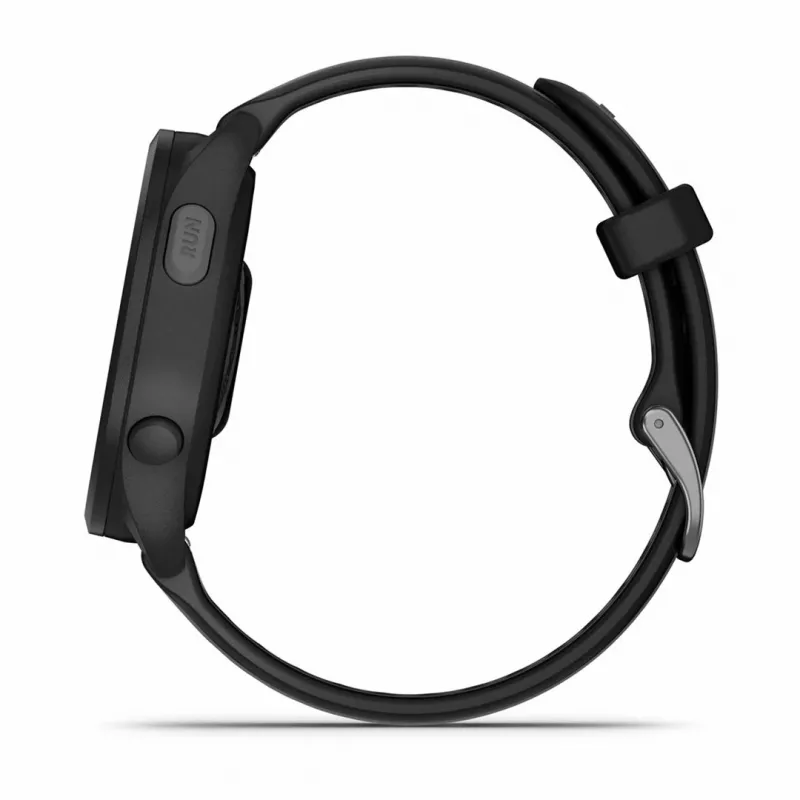Garmin Forerunner 165 Music – Juodas – Sportinis laikrodis su silikoniniu dirželiu – Pelenų pilka – Riešo dydis: 126-203 mm – Ekranas 3 cm (1,2 colio) (010-02863-30)