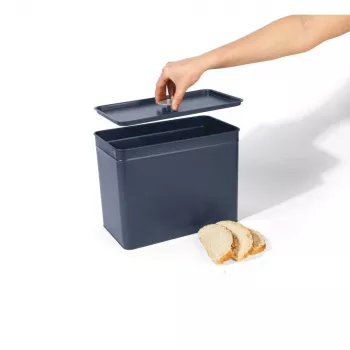 Salter BW126131EU7 4 dalių sandarių indų rinkinys su duonos dėže, mėlynai pilka