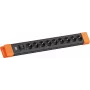Maitinimo juosta Bachmann CONNECTUS su 9x CEE 7/3 lizdais, 1x jungikliu, 2,0 m kabeliu – juoda/oranžinė