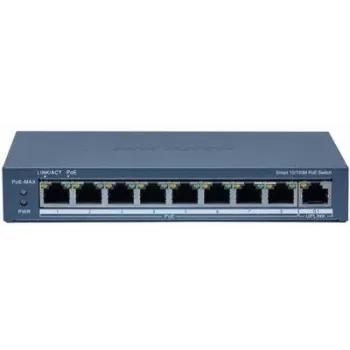 Tinklo jungiklis Hikvision DS-3E1309P-EI(B) 8 prievadų 100 Mbps su 110W PoE