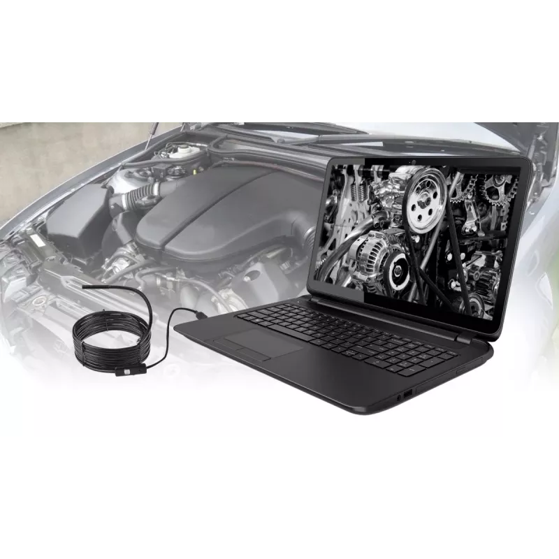 USB endoskopas MEDIA-TECH ENDOSCOPE 66° CMOS, 640x480 30fps, IP67, 6 šviesos diodai, magnetas ir kabliukas