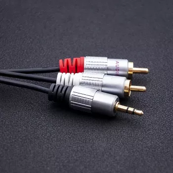 Audio kabelis Qoltec 52340 2m 2xRCA 3.5mm Juodas