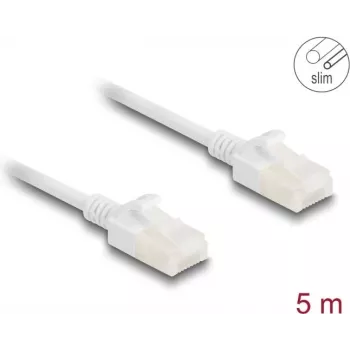 Tinklo kabelis DeLOCK RJ45 Cat.6A kištukas–kištukas 5 m baltas