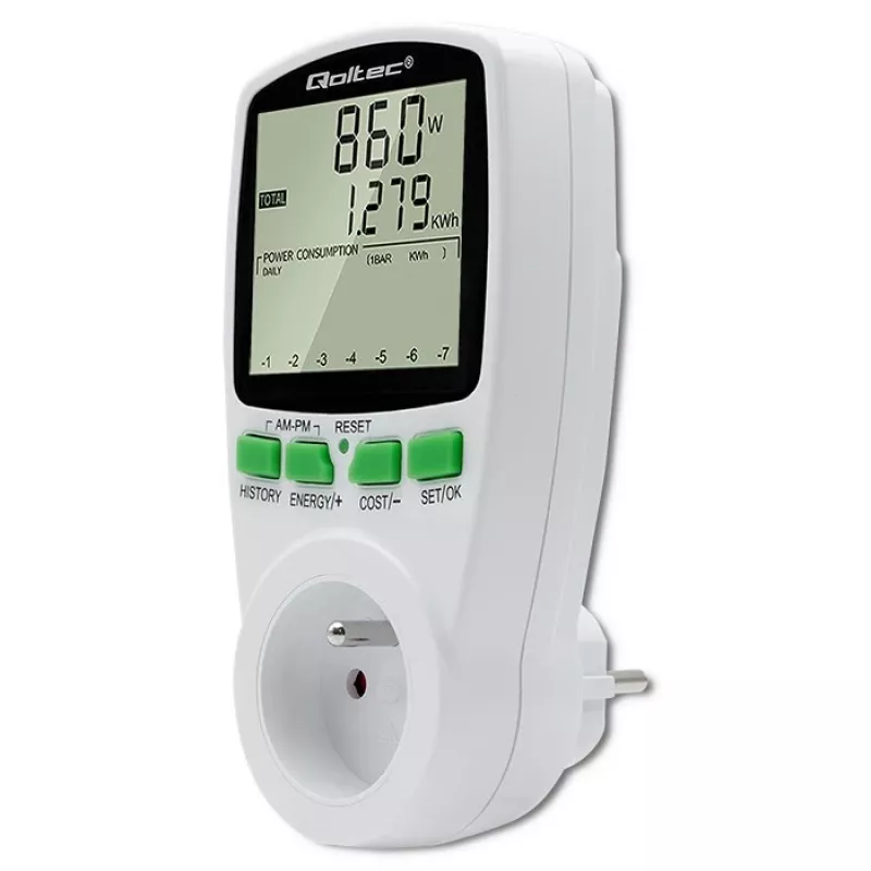 Energijos matuoklis QOLTEC PM0627 3680W su istorija