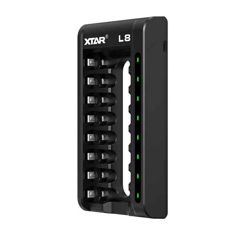 Įkroviklis AA/AAA baterijoms 1,5 V ir 1,2 V, išmanusis - 8 lizdai
