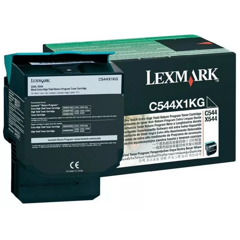 Lexmark C544X1KG tonerio kasetė, juoda, itin didelė išeiga (6 000 psl.)