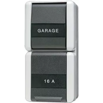 JUNG 876NAW mygtukinis jungiklis, IP44, 250V, juodas ir baltas
