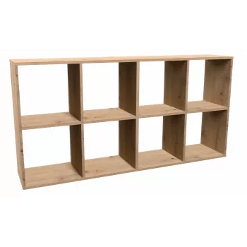 Knygų lentyna Top e Shop MALAX 2X4 ARTISAN, natūrali mediena, 8 lentynos, 1470×300×750 mm