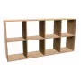 Knygų lentyna Top e Shop MALAX 2X4 ARTISAN, natūrali mediena, 8 lentynos, 1470×300×750 mm