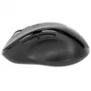 Manhattan ergonominė belaidė pelė, dešiniarankiams, reguliuojama 800/1200/1600 dpi, 2,4 GHz (iki 10 m), šeši mygtukai su slinkimo ratuku, kombinuotas USB-A ir USB-C imtuvas, juoda, AA baterija (įtraukta), trejų metų garantija