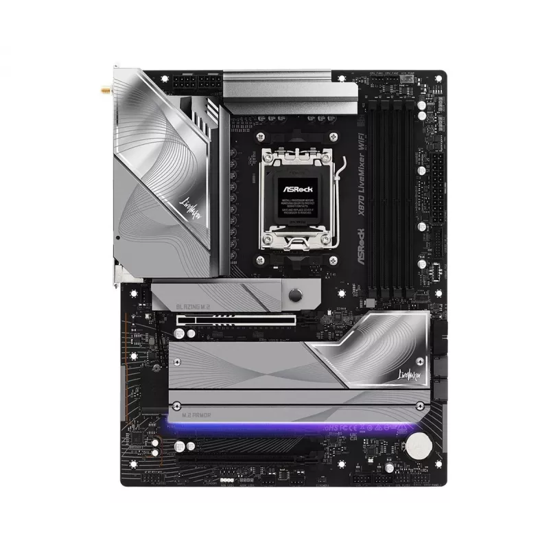 Motininė plokštė ASROCK X870 (lizdas AM5, ATX, DDR5, 4 atminties lizdai, X870LIVEMIXERWIFI)