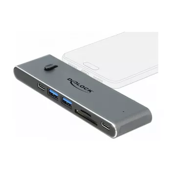 Docking stotelė DeLOCK Dual USB Type-C su HDMI USB 3.2 SD PD 3.0