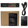 Tinklo jungiklis QOLTEC FAST Ethernet PoE 8xRJ45 su 2xRJ45 uplink (52290)