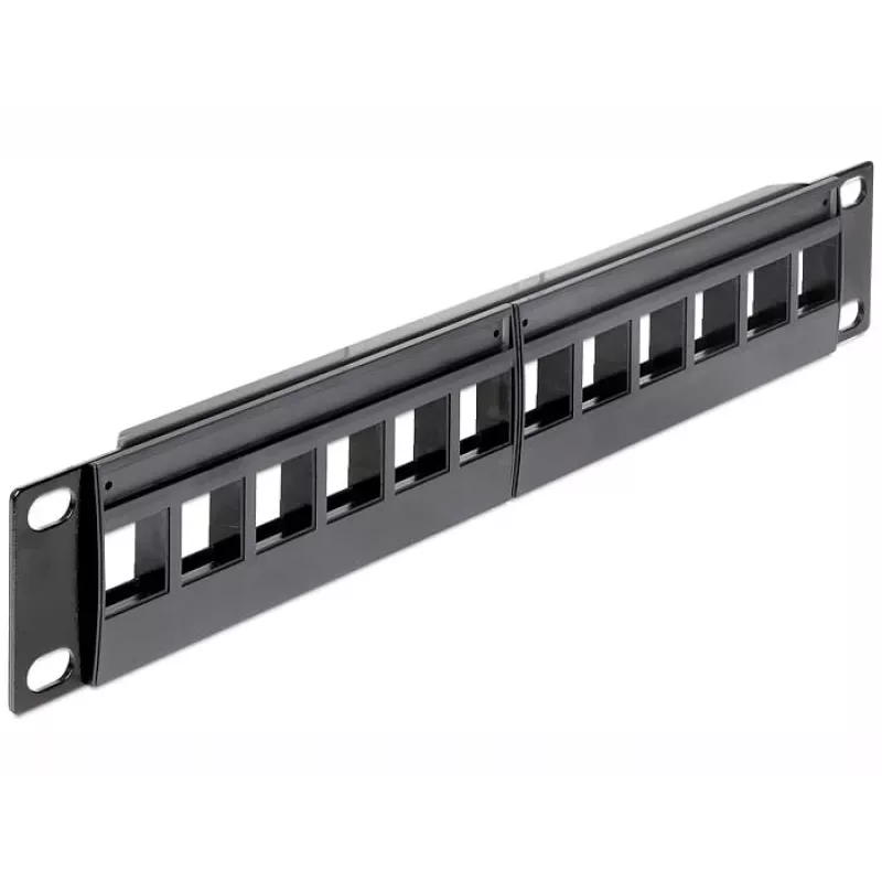 Patch panel DeLOCK 43259 10 colių, 12 keystone modulių, juodas