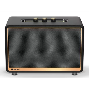Nešiojamas stereo garsiakalbis TRACER M45 juodas – Bluetooth 5.0, 45 W RMS, FM radijas, įmontuotas mikrofonas, maitinamas baterija