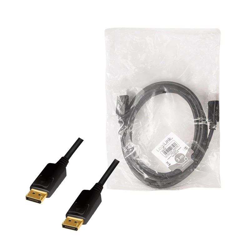LogiLink DisplayPort kabelis 3 m Juodas CD0102