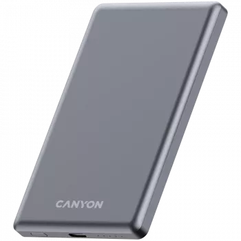 Canyon OnPower 505 - Powerbankas - 5.000 mAh - USB-C įvadas - USB-C PD 20W išvadas + belaidis magnetinis įkrovimas