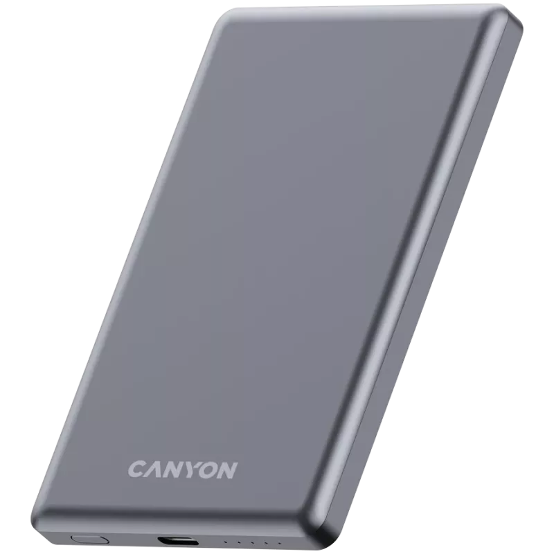 Canyon OnPower 505 - Powerbankas - 5.000 mAh - USB-C įvadas - USB-C PD 20W išvadas + belaidis magnetinis įkrovimas