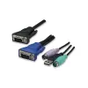 Intellinet 8 prievadų stovo KVM jungiklis, kombinuotas USB + PS/2, ekraninis meniu, kabeliai komplekte (Euro 2 kištukas)