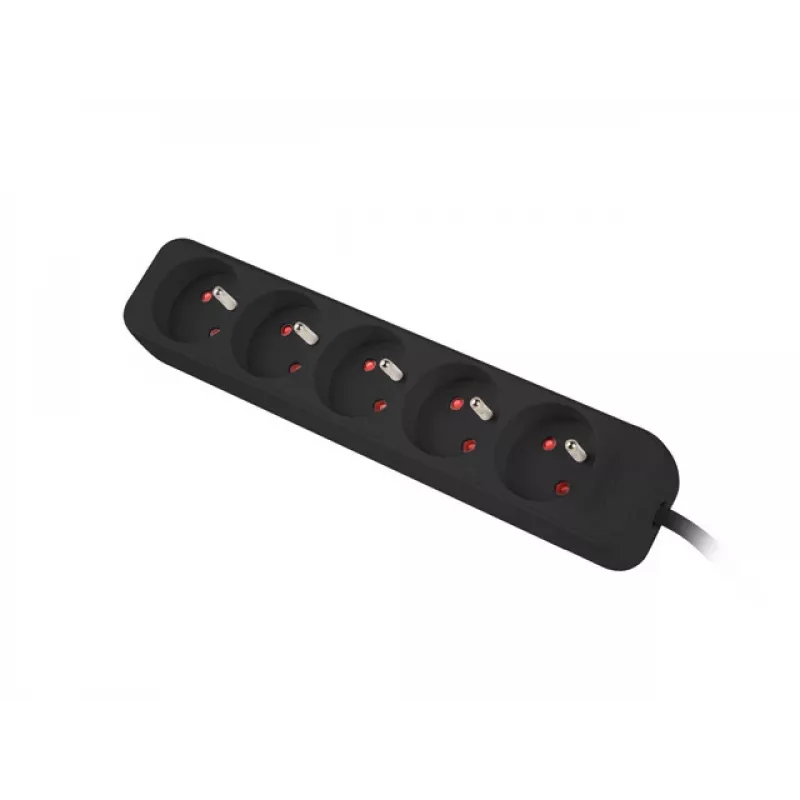 Lanberg PS0-05E-0300-BK ilginimo laidas 3 m 5 AC išėjimai vidaus juodas