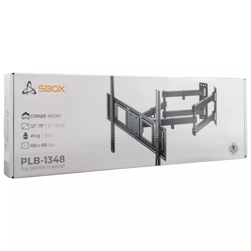 Sieninis TV laikiklis SBOX PLB-1348-2, 37–63 col., iki 60 kg, VESA 800x400