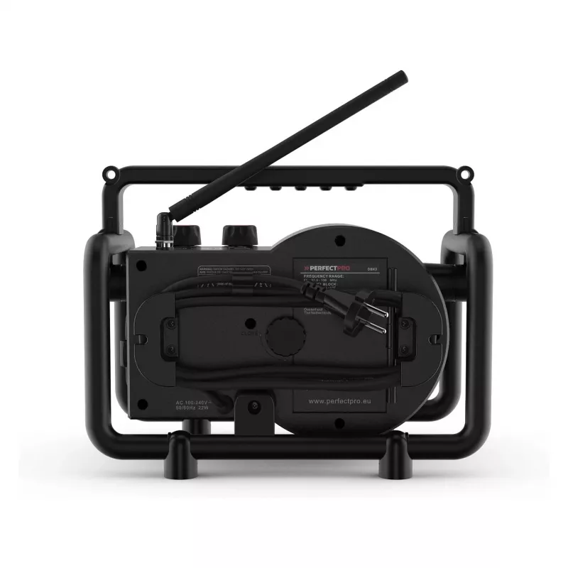 Perfectpro DABBOX Statybinis radijas DAB+ FM AUX Bluetooth atsparus smūgiams