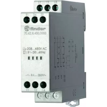 Finder 3-fazių tinklo monitorius 70.62.8.400.0000 (208–480 V AC, fazių seka)