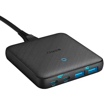 Anker 543 PowerPort Atom III 65W plonas 4 prievadų GaN įkroviklis su 1x USB-C 45W, 1x USB-C 20W, 2x USB-A
