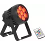 LED prožektorius EUROLITE AKKU IP PAR 7 QCL CRMX MK2 – baterijinis RGBW užpildomasis šviestuvas su QCL LED ir CRMX