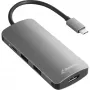 Kelių prievadų adapteris Sharkoon USB 3.0 Type C 3.2 Gen 1 pilka