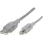 Renkforce RF-4538148 USB kabelis 3 m USB 2.0 USB A USB B permatomas (RF-4538148)