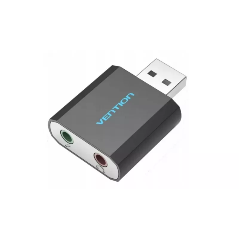 Vention USB išorinė garso plokštė Black Metal Type