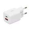 USB įkroviklis IBOX ILUC42W 42W (33W maks.), 1×USB-C PD3.0, 1×USB-A QC3.0, 100–240V, baltas