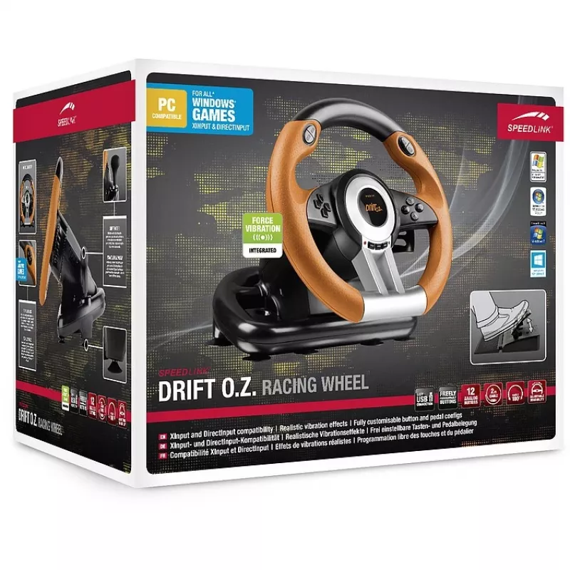 Vairas su pedalais Speedlink DRIFT O.Z. juodai pilkai oranžinis
