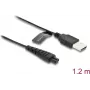 USB įkrovimo laidas 5 V elektriniams skustuvams DELOCK suderinamas su Remington HC4250 MB4200 MB6850 XR1330 serijomis