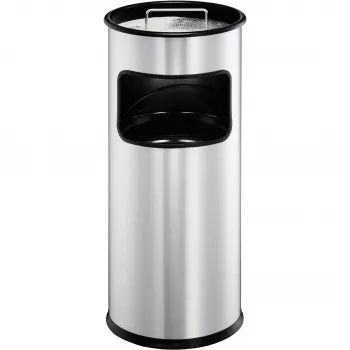 Durable 333023 17 L apvali metalinė šiukšliadėžė su pelenine sidabrinė